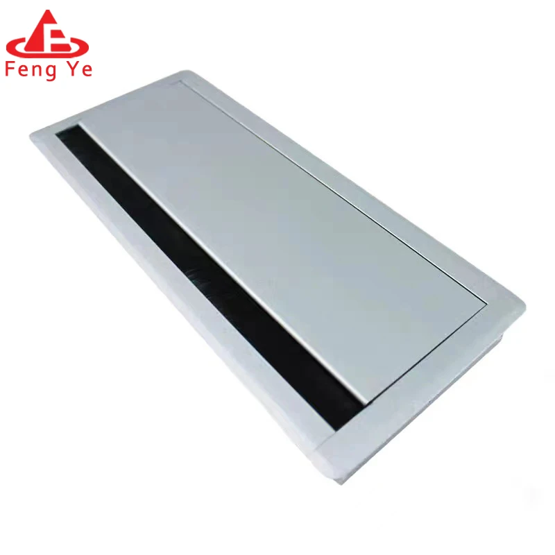 Low price silent soft closing desk hole cover flip cover wire box management rectangular cable computer desk hole cover