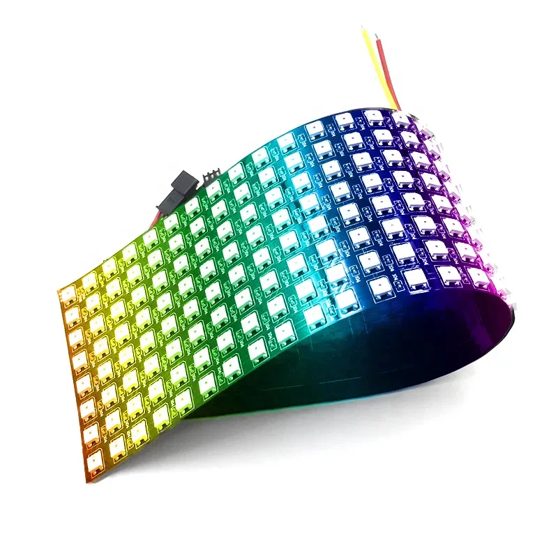 WS2812B гибкий 16*16 мм 5050 RGB матричный светодиодный дисплей PCB Пиксельная цифровая Rgb Светодиодная панель 5 В Адресуемая светодиодная матричная