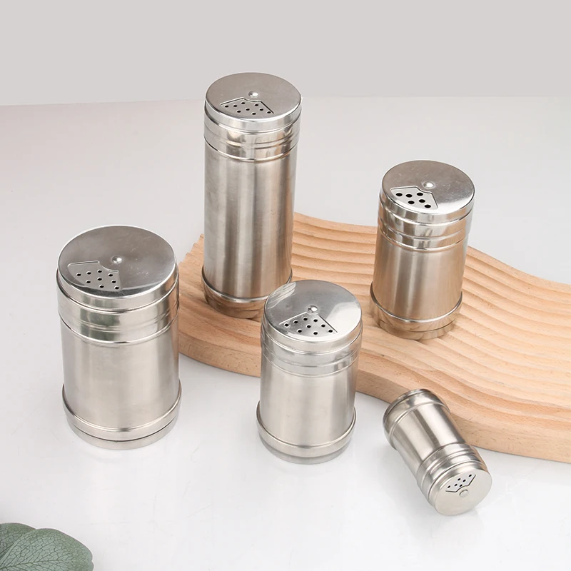 Convenient Design Kitchen Metal Pepper Can Stainless Seel Spice Jar