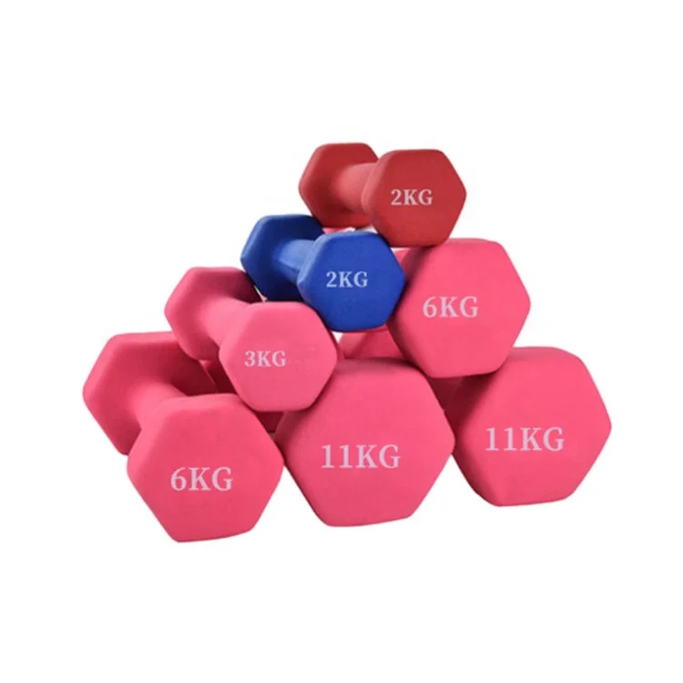 Custom Logo High Quality 3lb 10 Pound Neoprene Pink Black Colorful Dumbells Women 2kg 1 3 5 kg