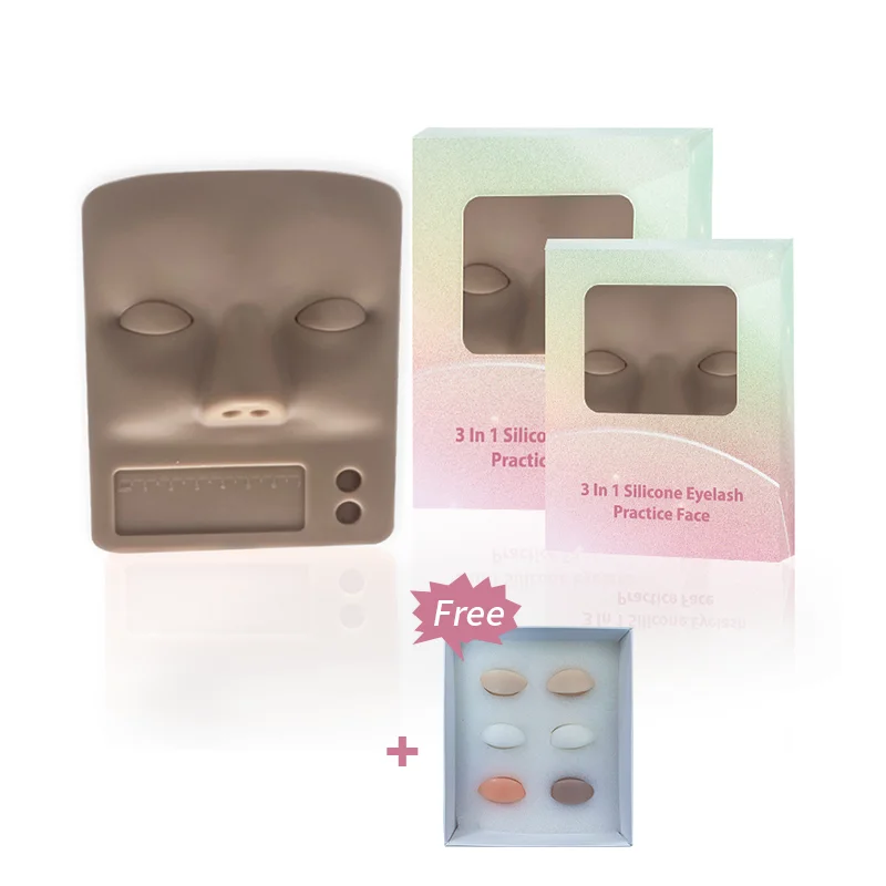 Silicone Reusable Replaced Eyelids Lash Tech Training Mannequin Display Head eyelash practice face
