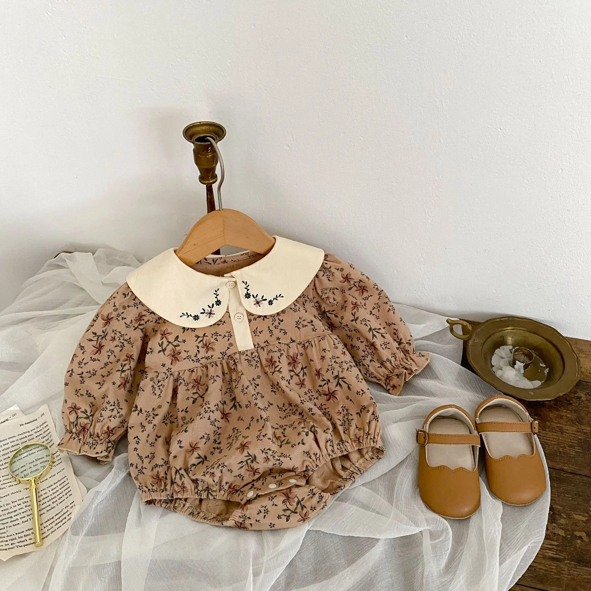 Baby Clothing Newborn  long-sleeved floral Jumpsuit Infant Cotton Fashion Bubble Romper Baby Girls Clothes