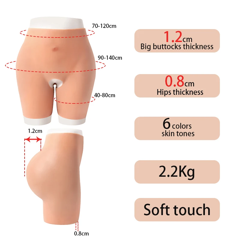 Silicone Soft Open Crotch Women Big Buttock Hip Enhancer Artificial Natrual Silicone Panty Butt Enhancement Shaper Underwear