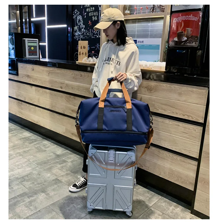 Новинка 2022 дорожные сумки на плечо однотонная Спортивная дорожная настраиваемая спортивная сумка с мокрым