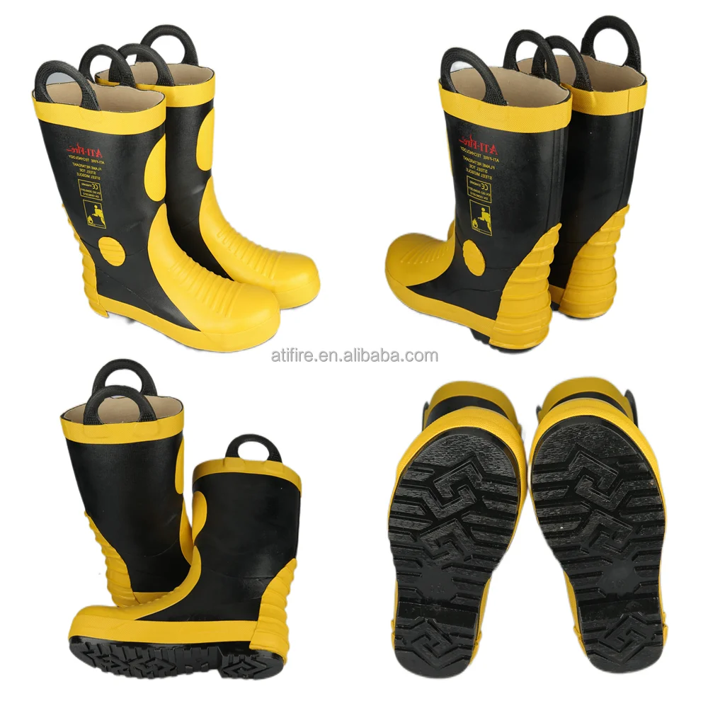 Customized LOGO Firefighter Safety Boot Flame Retardant Rubber EN15090 Fireman Rescue Fire Fighting Protection Gear Firefighting