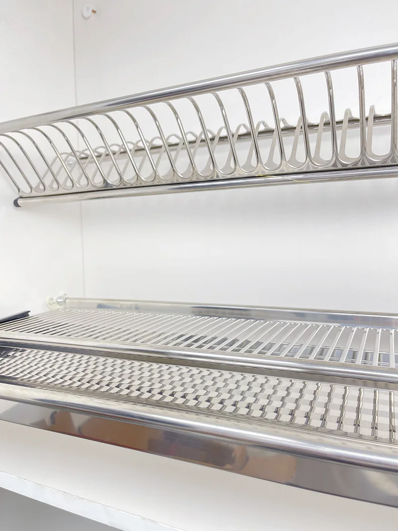 ISO kitchen stainless steel dish rack, kitchen wall dish rack of Guangzhou manufacturer