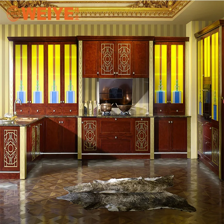
Retro Chinese household fireproof furniture customized commercial kitchen cabinet 
