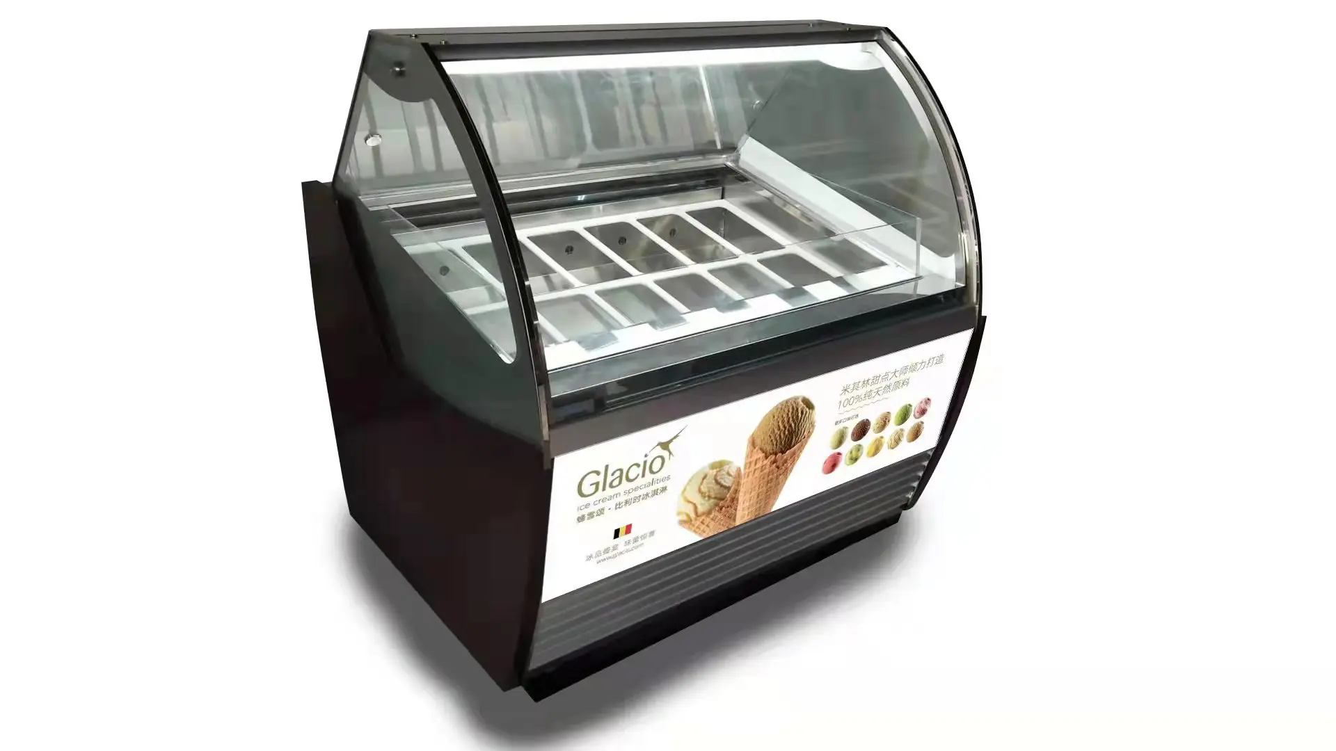 Ice Cream Showcase Gelato Display Freezer 8 Pans Gelato Ice Cream Display Cabinet Showcase Freezer