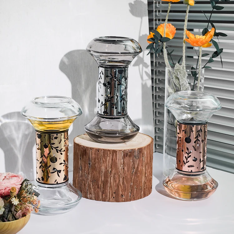 Customized scent 120ml fragrance home freshener aroma luxury hourglass bottle reed diffuser gift set