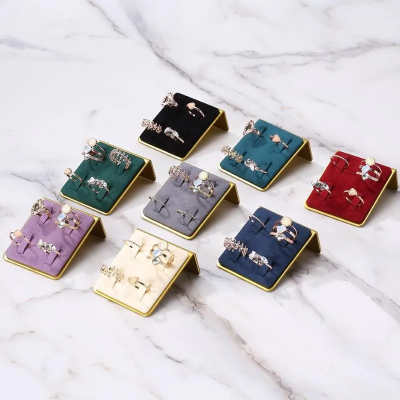 metal ear stud holder microfiber jewelry ring display stand