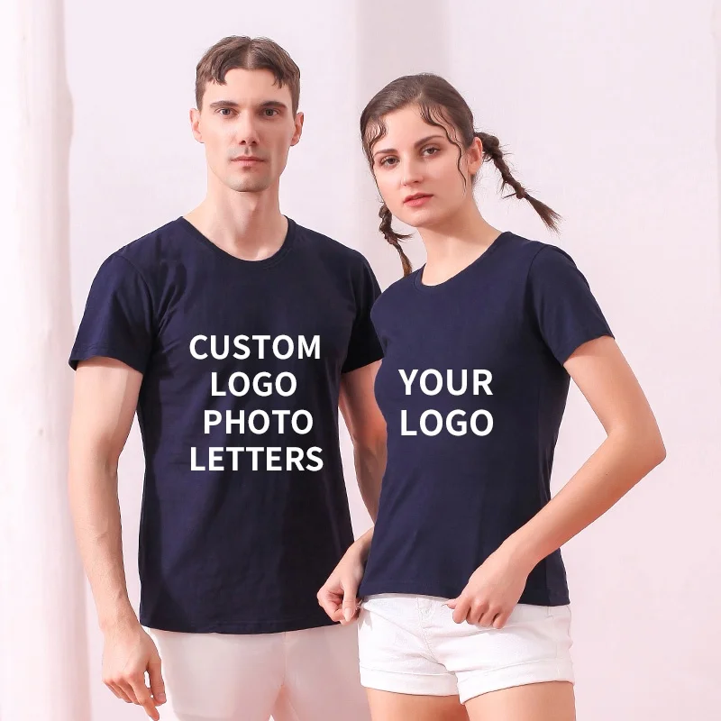 Summer 100% Cotton T shirts Mens Round Neck Clothing Casual T Shirt Breathable Gym Fitness Training Shirts For Women