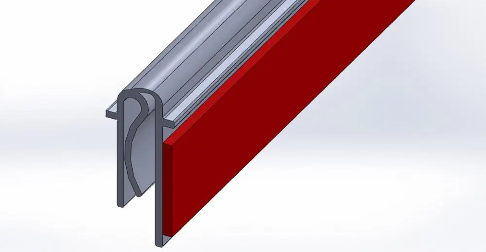 Flexible Custom Clear Plastic Extrusion Profile Hinged Shelf Edge Strip Display PVC Ticket Stripping For Supermarket Shelves