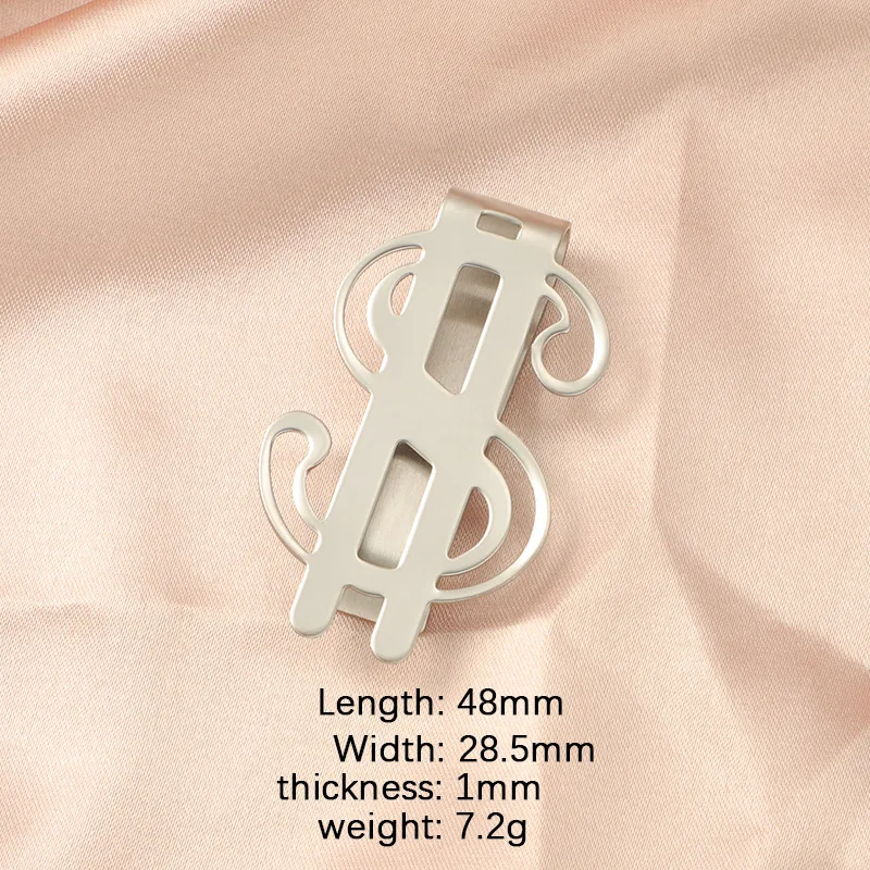 Factory Wholesale Creative Custom High Quality US Dollar Symbol Money Clip Souvenir Metal Stainless Steel Bookmark Book clip
