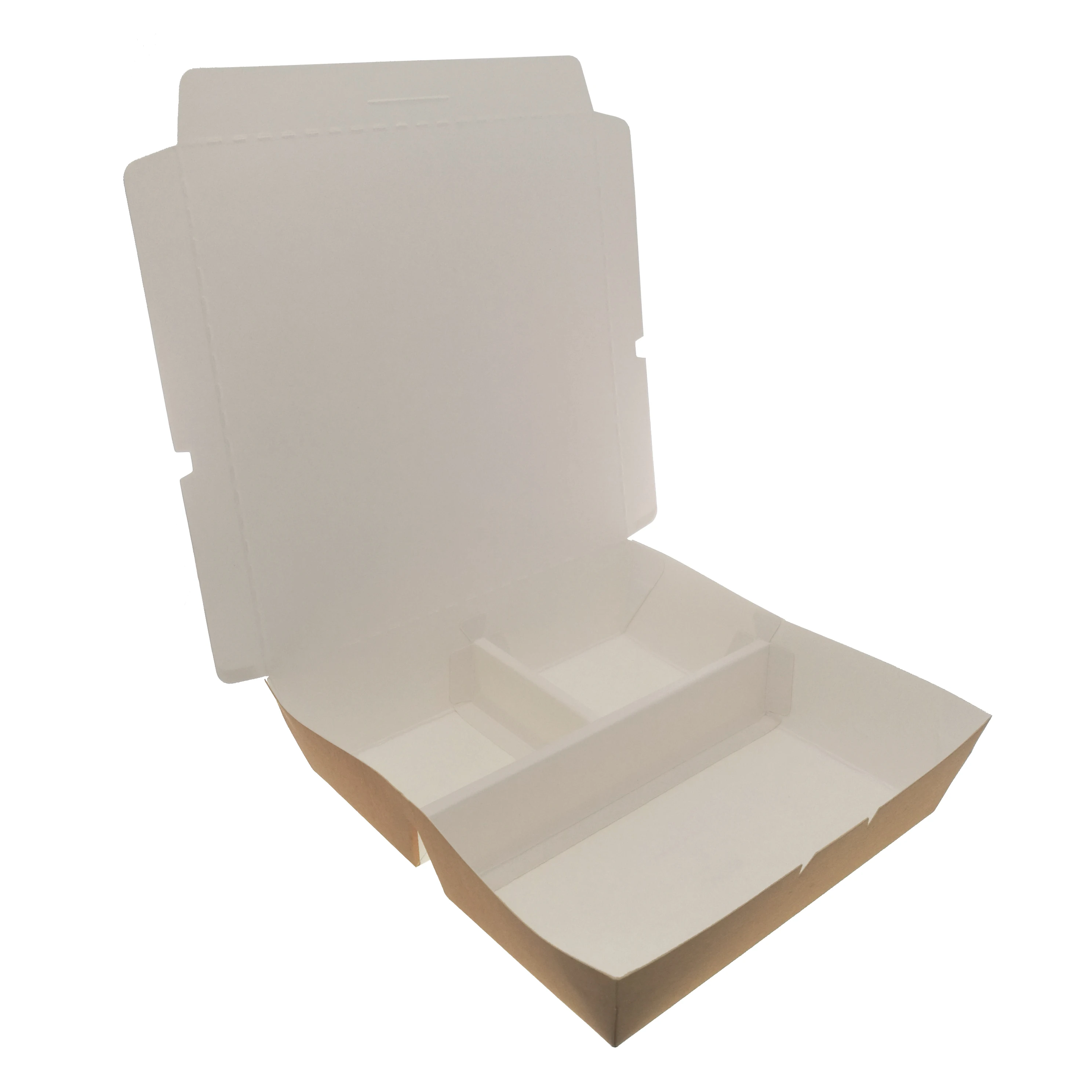 design fast food packaging box 2 3 4 5 sections compartment lunch  kraft paper take away container with lid