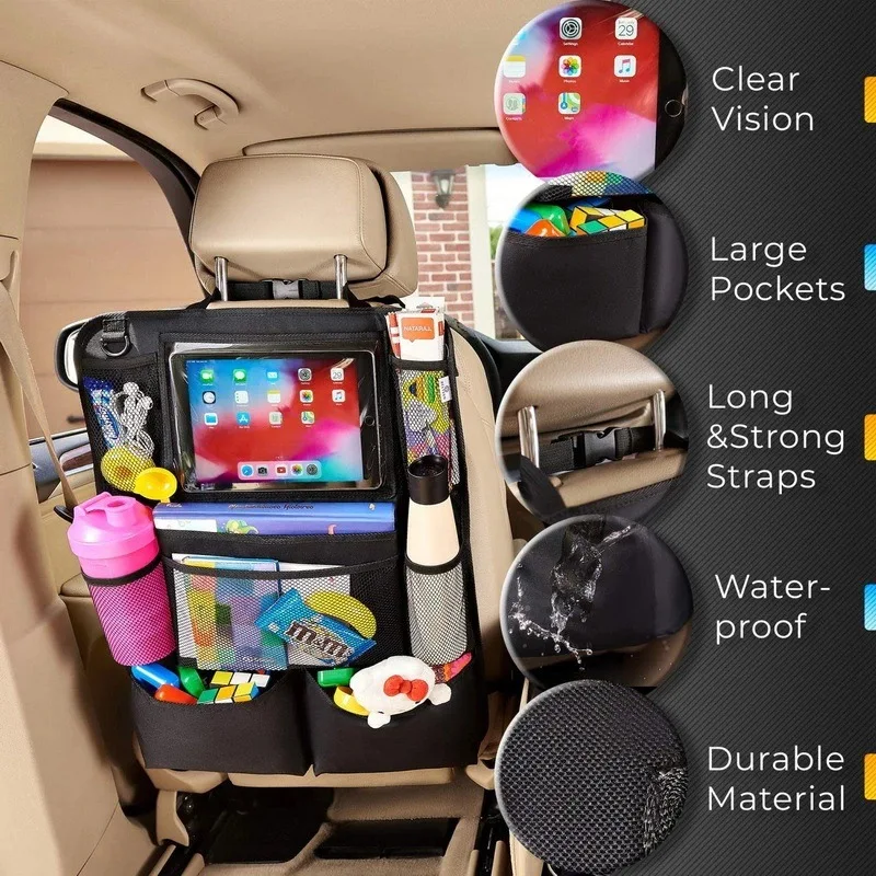 Waterproof  Protective Covers Rear Seats Car Backseat Hanging Storage Bag Organizer Multifunctional Folding Car Storage Bag