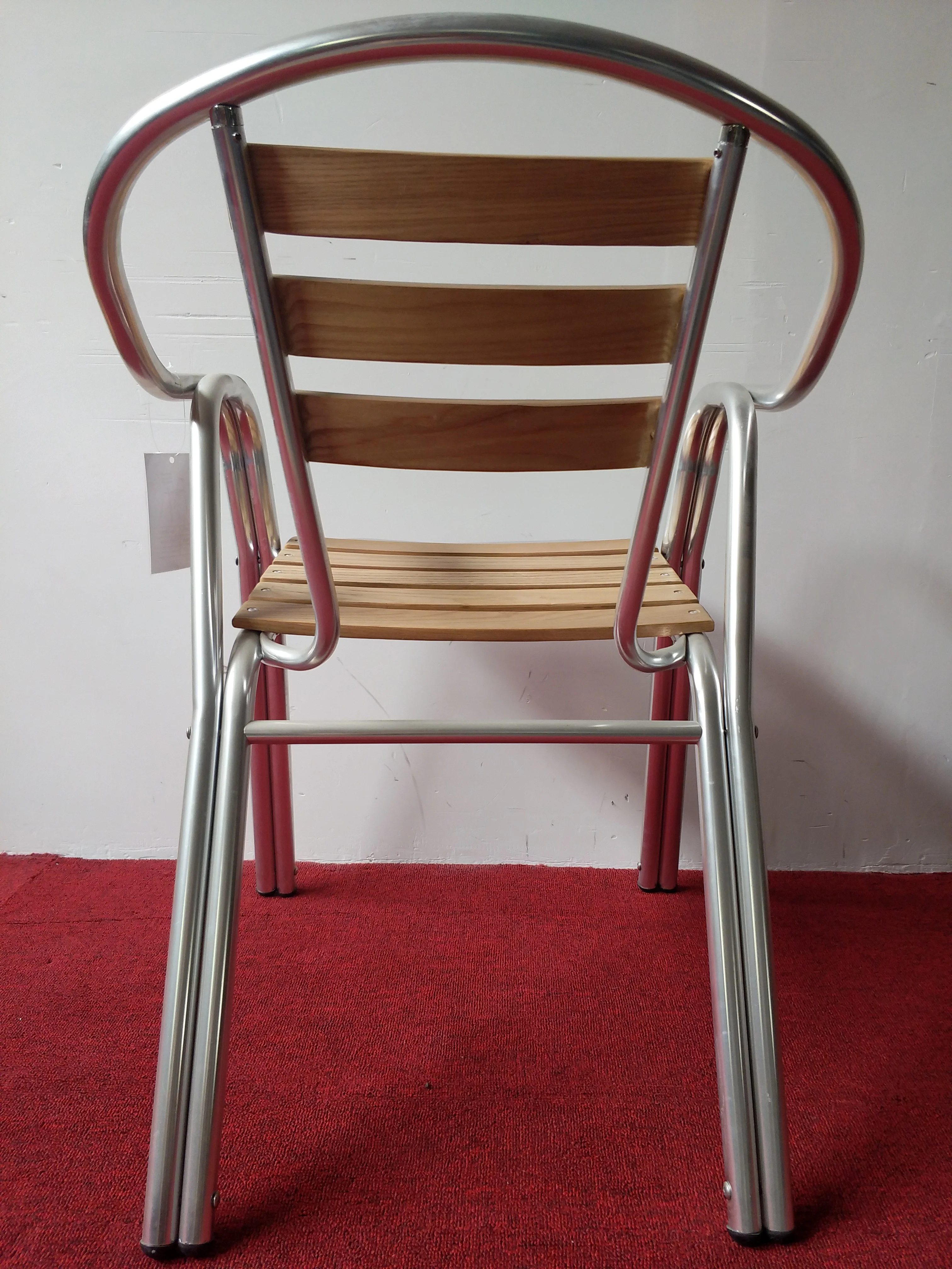 China wholesale wood slat outdoor aluminum tube chair