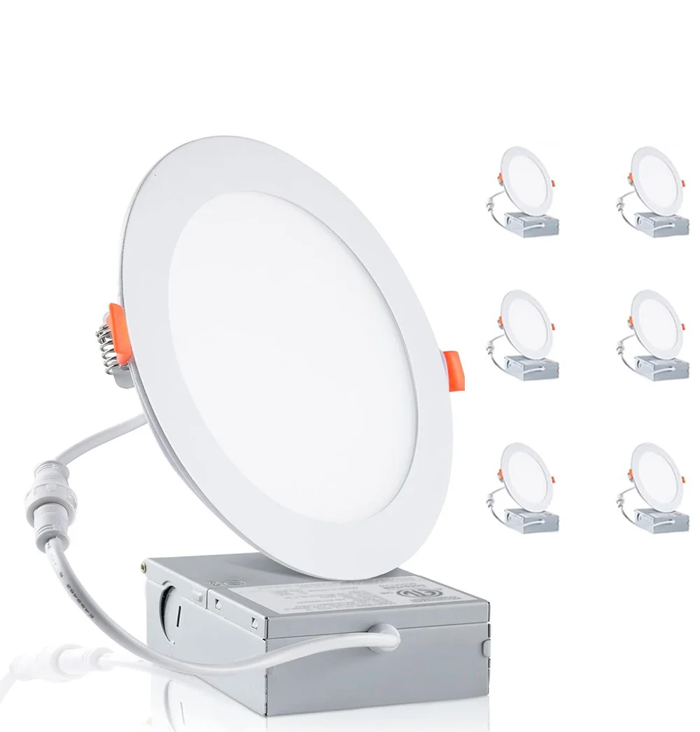 Hot Sale 5CCT selectable Indoor Panel Ceiling Recessed 2700-5000K lP44 ETL Ultra Thin Round Panel Light With Junction Box
