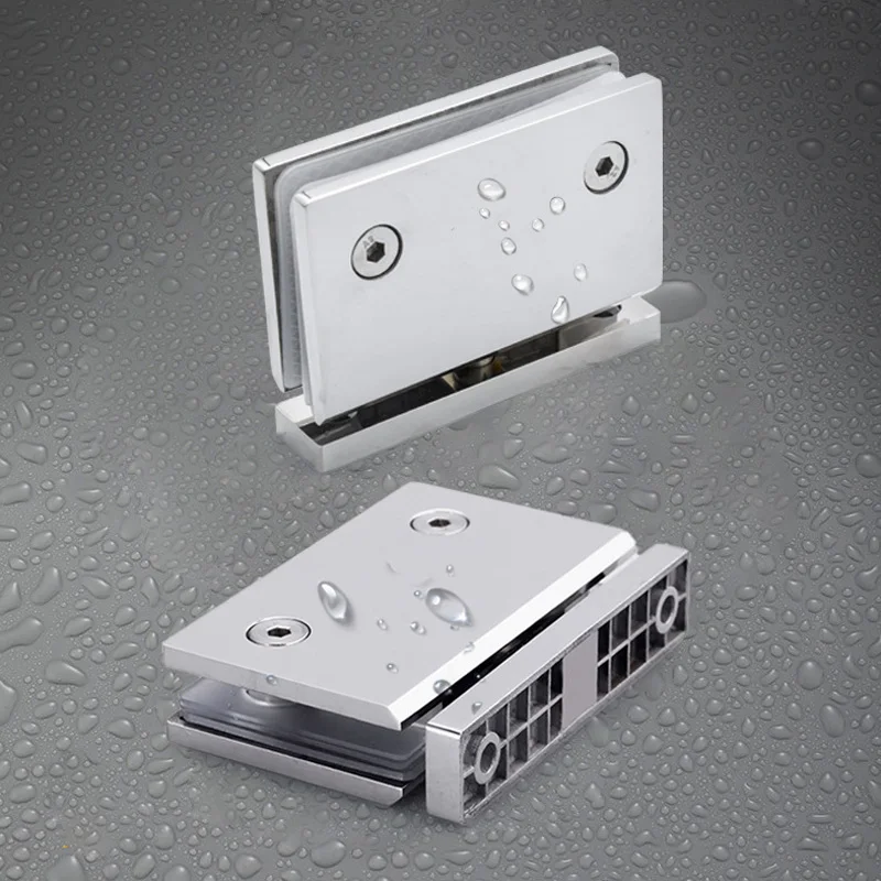 Wall Mounted Shower Door Glass Clips Bracket 304 Stainless Steel Bathroom Glass Clamp Heavy Duty Holder Hinge Hardware Fittings