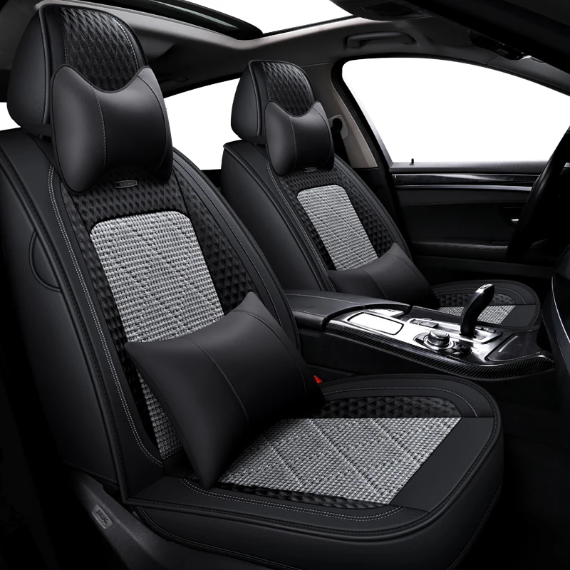 9 pieces 11 Designed Pu Leather Car Seat Covers Cover With Metal