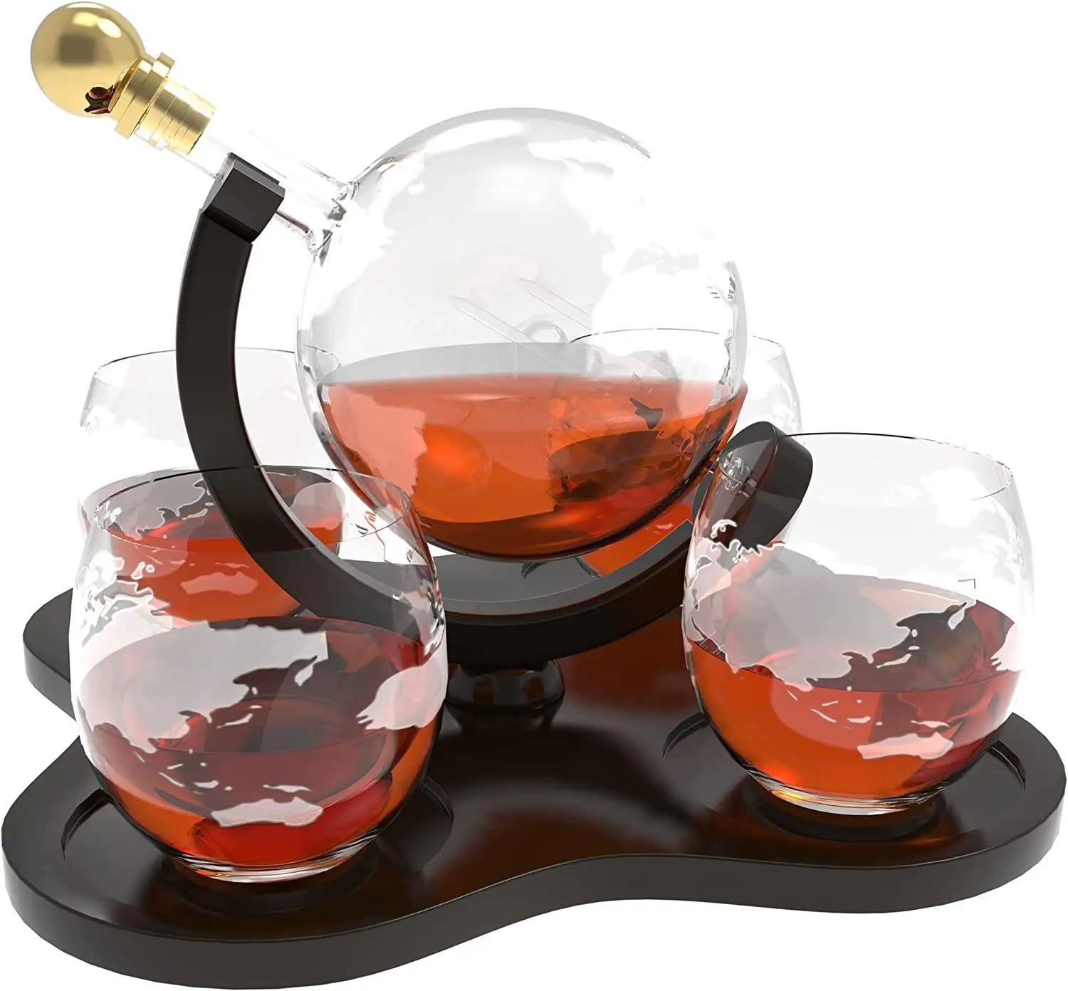 Hot sale whiskey glass decanter Includes 2 Glasses Whisky funnel and food contact safe stainless steel stones