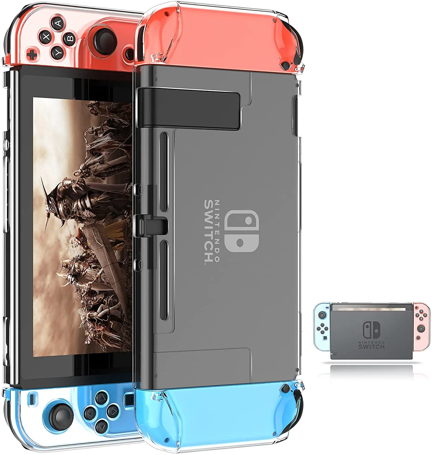 Dockable Games Protective Hard Carrying Clear Cover Case for Nintendo Switch Console Controller