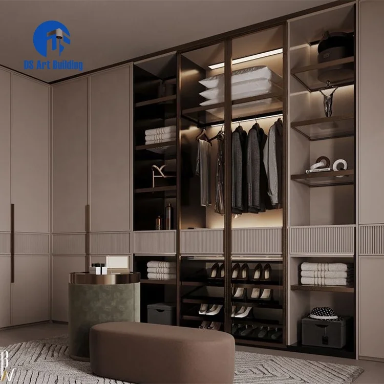 DS factory price custom bedroom cabinet modern luxury open design Clothes Wardrobe Cabinet kitchen cupboard set cabinet
