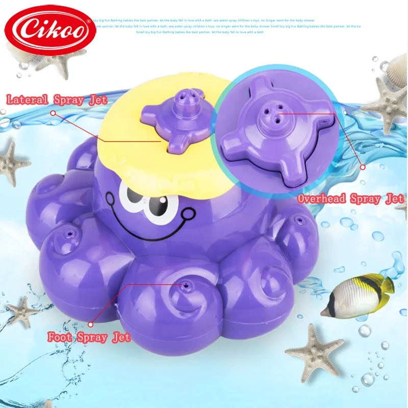 Eco friendly Cikoo 2019 New Products Baby Bath Water Toys Electric Spray Octopus Toy