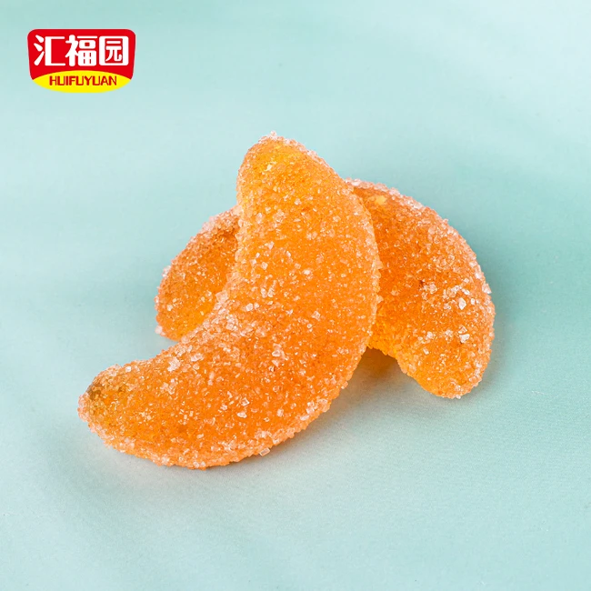 Huifuyuan factory supply sweet orange shaped fruit soft jelly candy