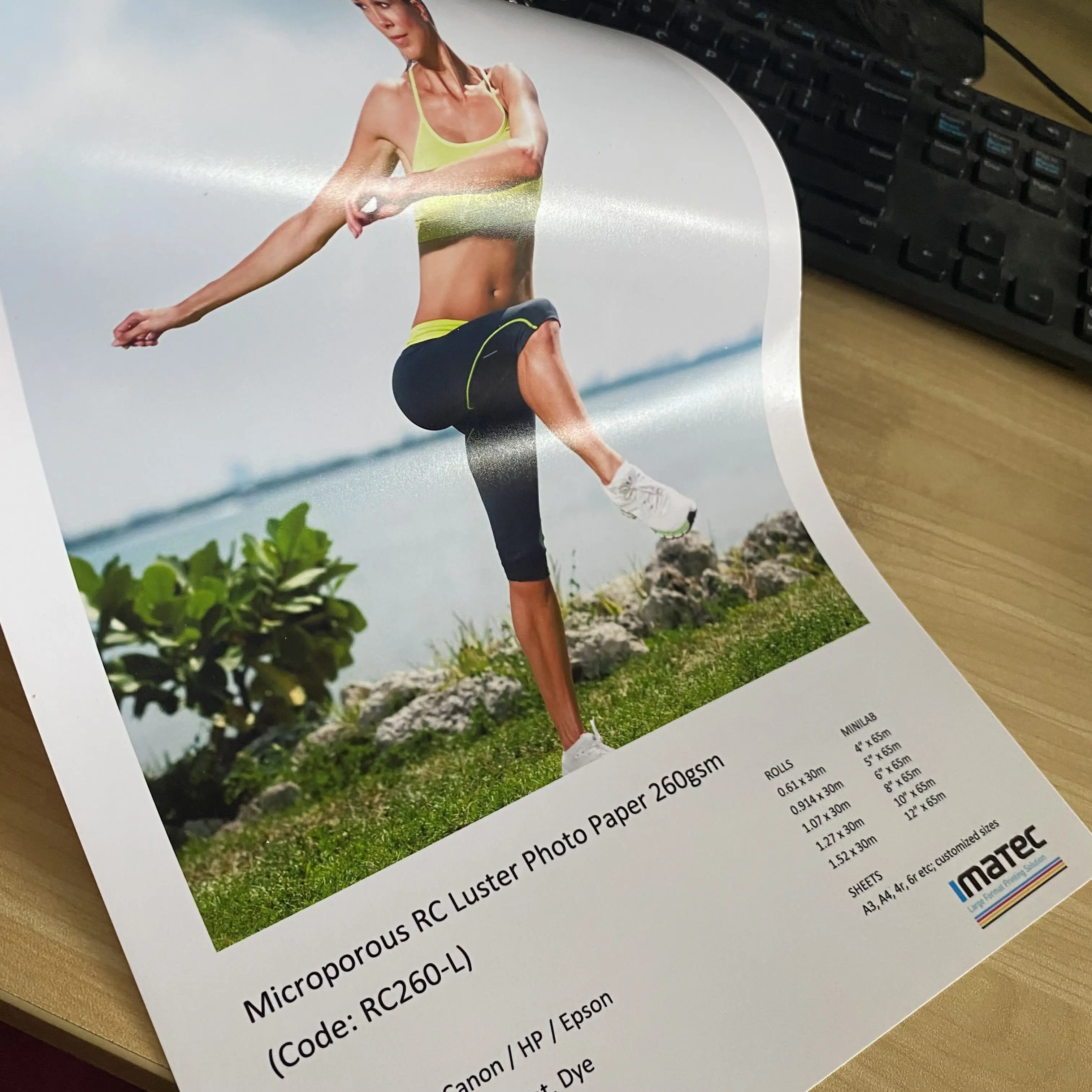 Inkjet 280gsm Double Side Lustre Photo Paper Roll for Wide Format Printers