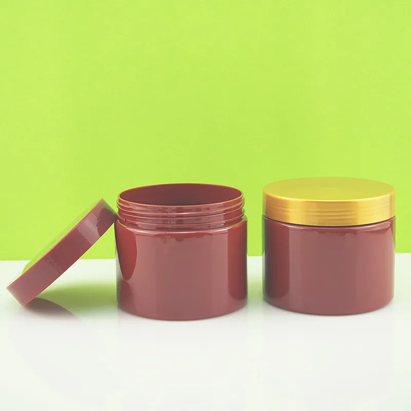 500g red plastic wide mouth cream jar