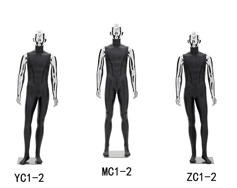 Clothing store artificial muscle sports model props man full body window black mannequins