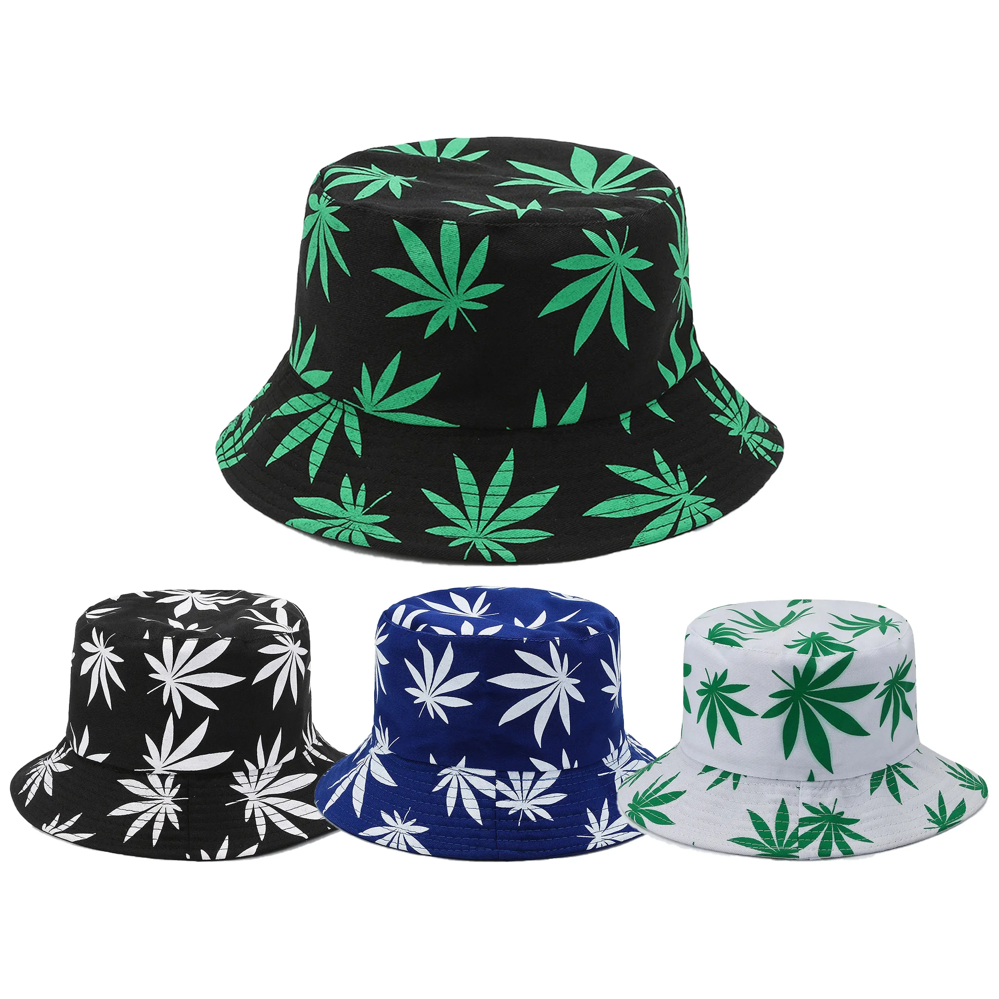 Solid Printed polyester Custom Bucket Hats summer Embroidered Logo Fisherman Caps reversible bucket hat