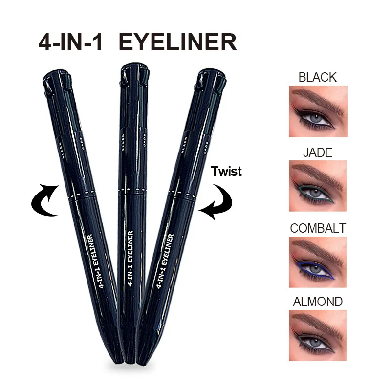 Makeup Pen 4 in 1 Colored Eyeliner Private Label Liquid Liner Waterproof Refillable Makeup Halloween