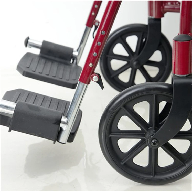 Comfortable aluminum alloy wheelchair convenient for the disabled wheelchair with seat and footrest