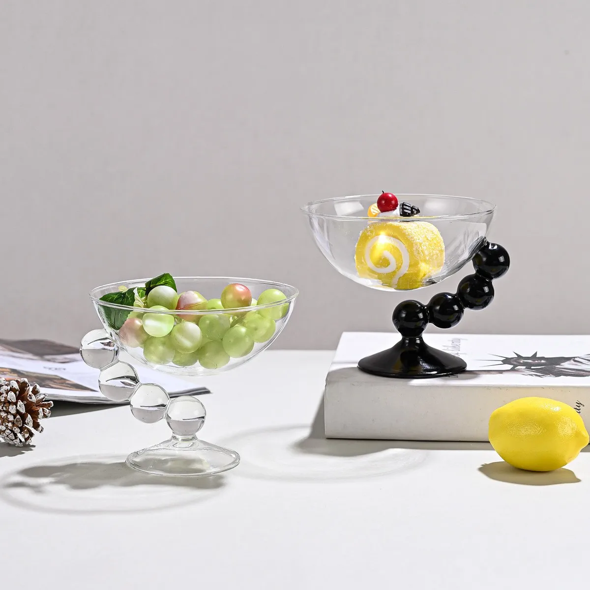 Wholesale Glass Fruit Bowl Glass Bowl Fruit Dessert Snacks and Household Glass Plate