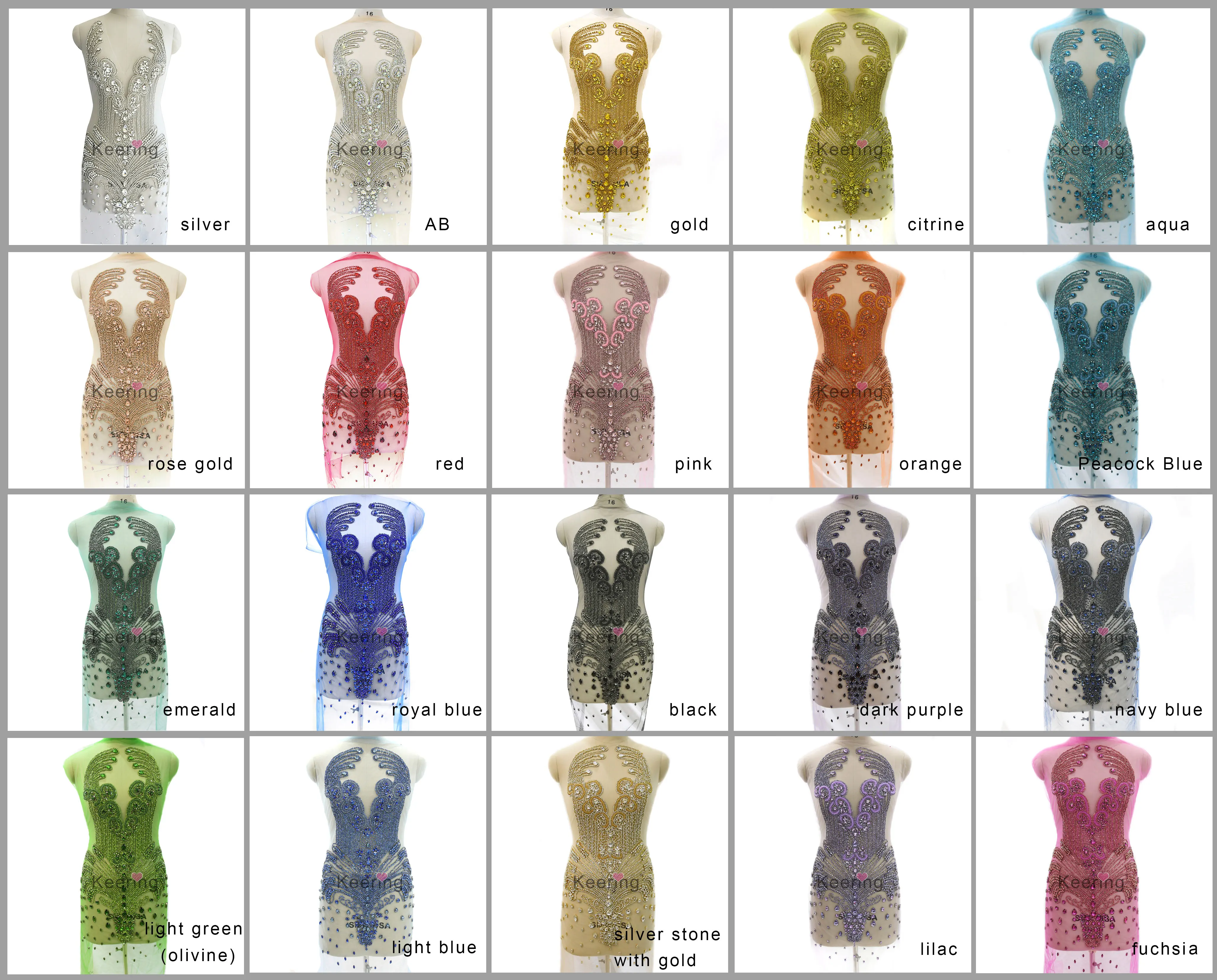 WRA-245 Keering пришить разных цветов с украшением в виде кристаллов из сетчатой ткани ярко-оранжевый изготовленный на заказ аппликация страз и отделка