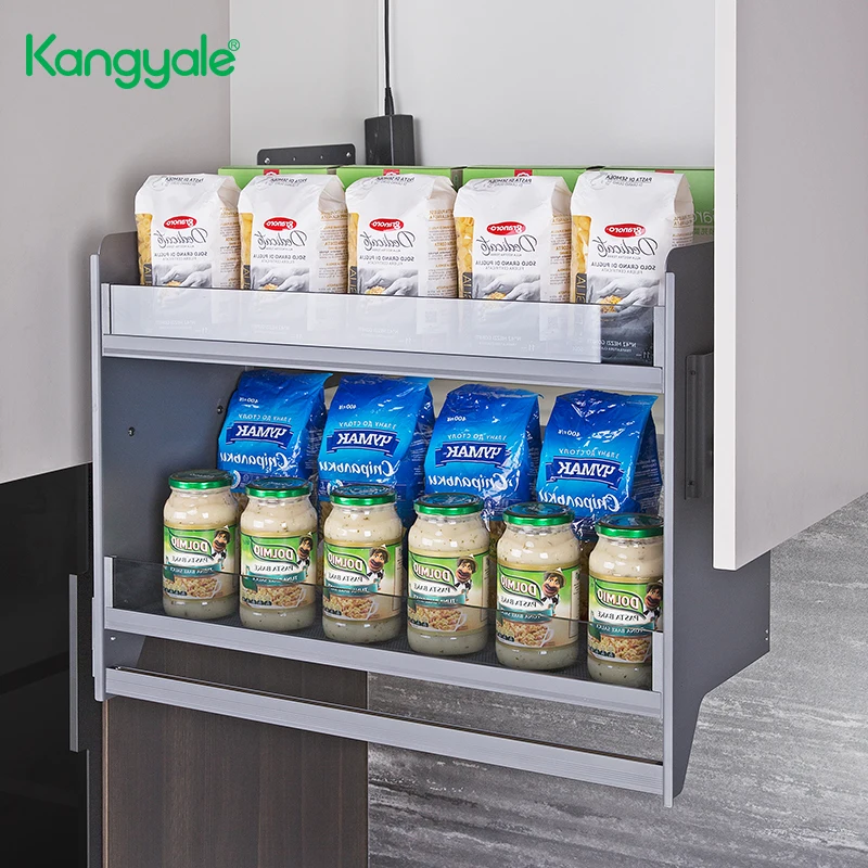 Kangyale Kitchen Elevator System Tall Cabinet Lift Up And Down Pull Basket Electric Kitchen Lifting Basket