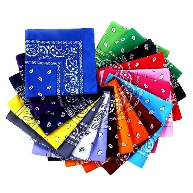 Wholesale polyester custom design 55x55cm square paisley bandana