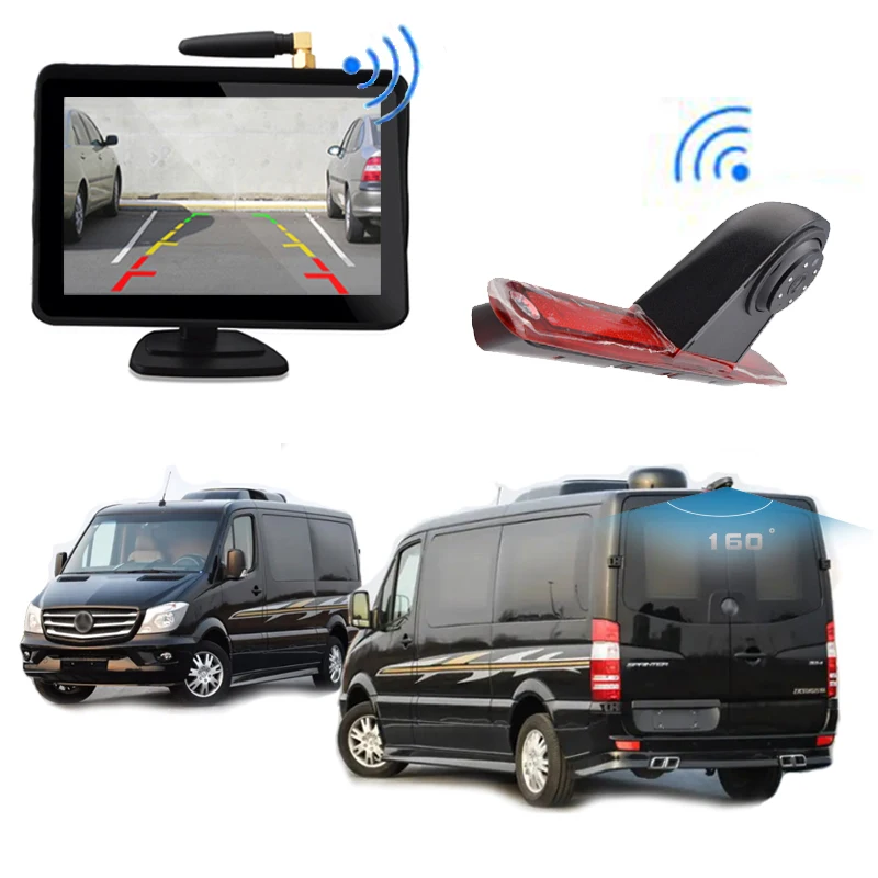 Wireless brake light camera with 5inch display monitor for Mercedes Benz Sprinter / VW Crafter