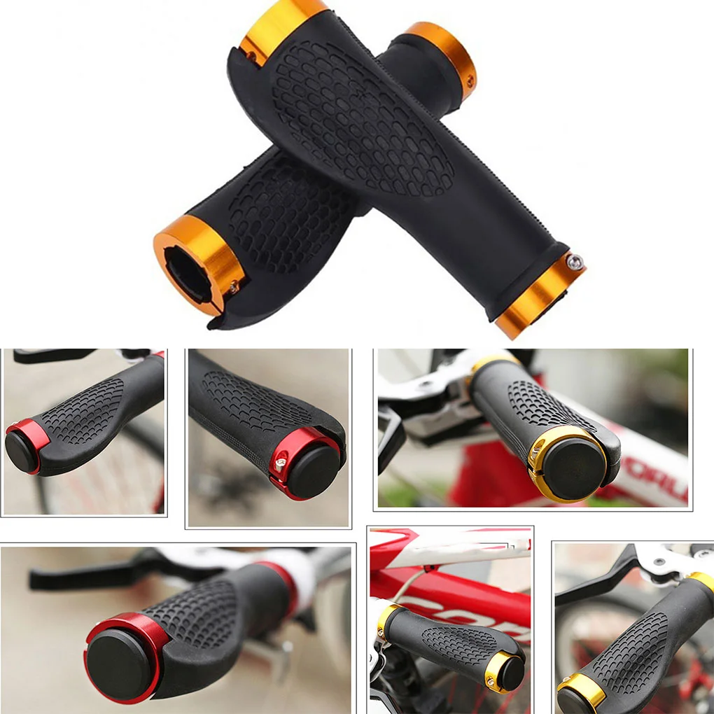 Bicycle Grips Soft Rubber MTB Mountain Bike Shockproof Anti-Slip Handlebar Cover Double Lock On Ergonomic Cycling Handle Grips