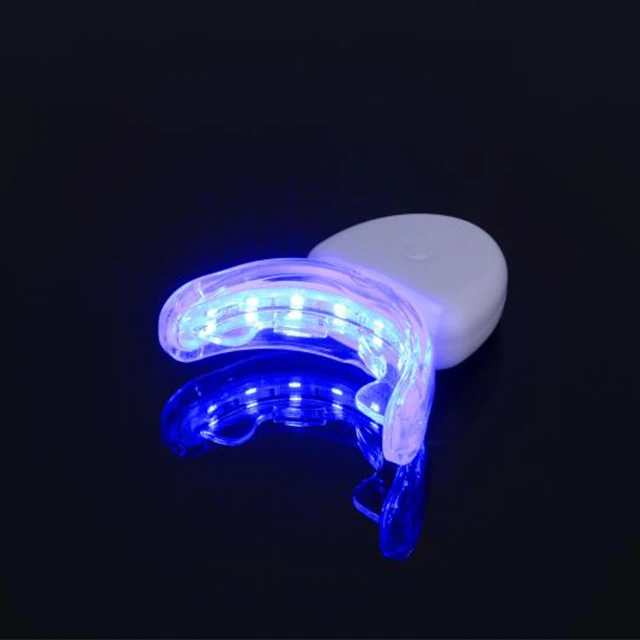 Personal Dental Bleaching Custom Food Grade U Shape UV Wireless Red Blue Ray Led Light Home Use Laser Teeth Whitening Kit