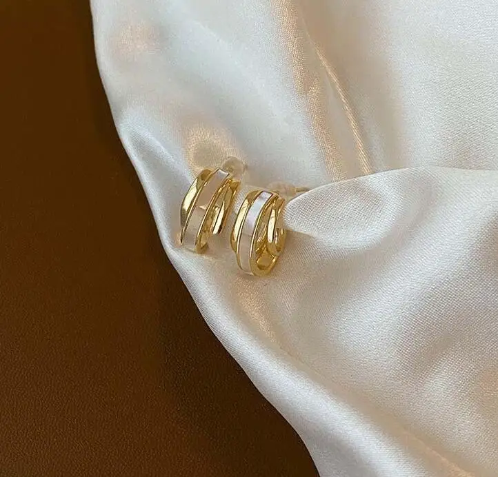 Luxury Fashion Pure Real Gold Earrings Jewelry Women Ladies Female Bridal Engagement Wedding Earrings