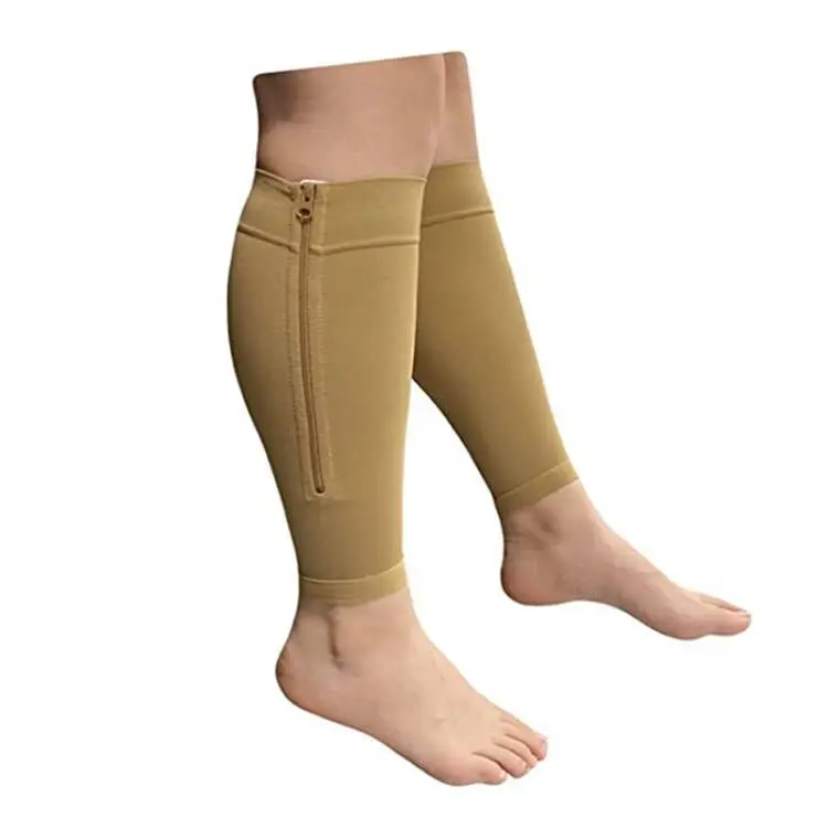 24 Years Factory 10 Sizes Slimmer Calf Shapers Compression No Foot Socks Leg Sleeve with Zipper for Women Men