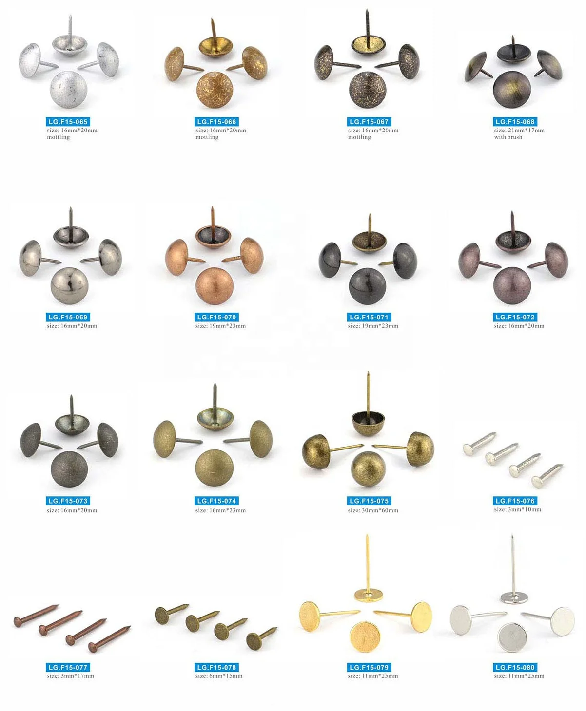 Copper Iron Decorative Nails Pins Upholstery Silver golden Thumb Tacks Sofa Nail for Sofa,Crafts