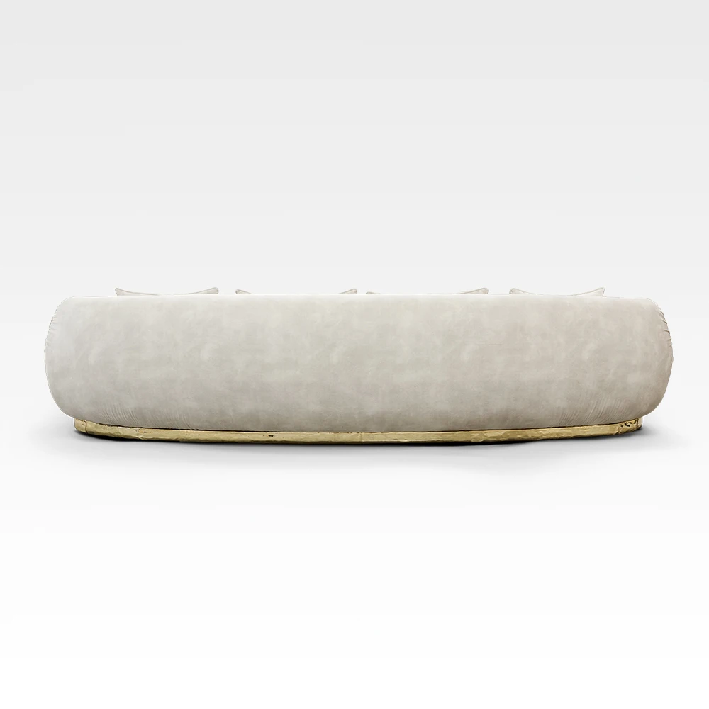 Modern Furniture Unique design Metal velvet Tufted Sectional fabric sofa Italian style  couch luxury furniture 4 seat sofa set