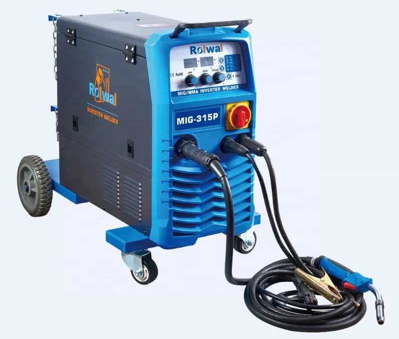 Rolwal Inverter IGBT 3 in 1 Heavy Duty Gas Gasless Co2 Soldadora Mig Mag Welding Welder Machine 250 amp 315 amp MIG Welders
