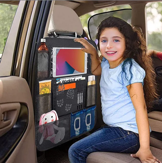 High Quality OEM Factory Multifunctional Car Accessories Backseat Organizers With Touch Screen Tablet Back Seat Car Organizer