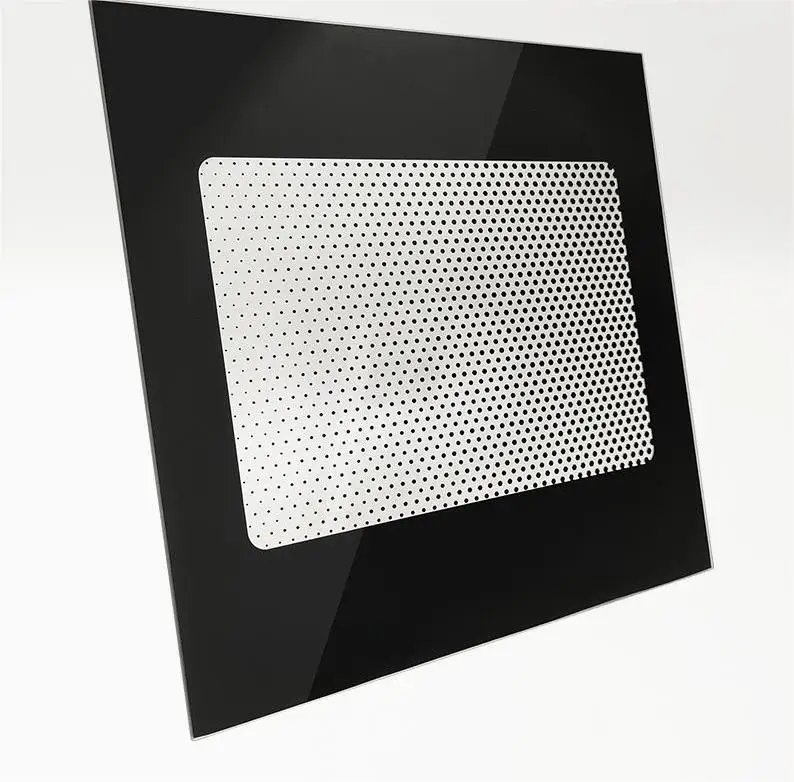 Heat resistant silk screen printed paint custom cut tempered glass for pizza microwave oven outer door with display window