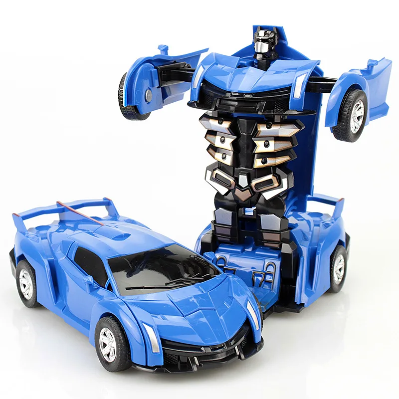 Kid Toy One-key Deformation Car Toys Automatic Transforming Robot Plastic Model Car Diecasts Toy