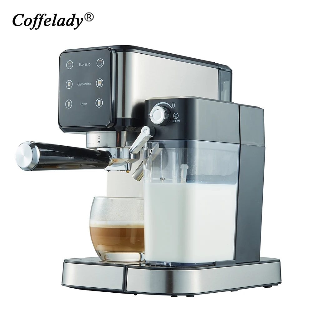 Espresso Coffee Maker Stainless Steel Coffee Machine With Milk Tank Home Used Cappuccino Machine Latte Coffee Maker